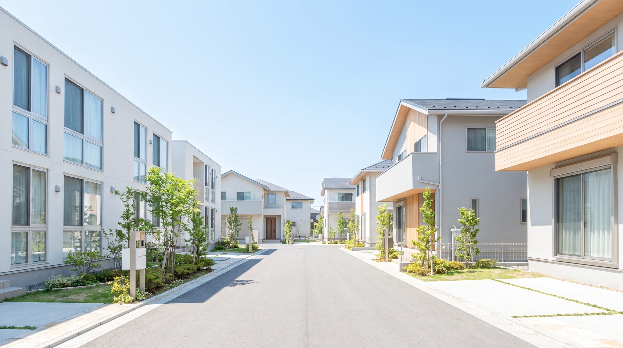 晴れた日の住宅街