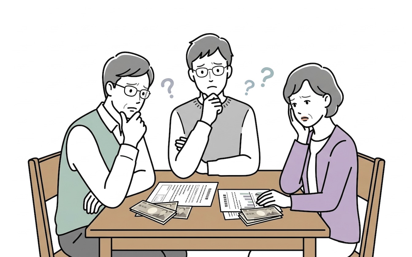 話し合いに悩むきょうだい